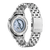 Herrenuhr am Handgelenk-Stil: silbernes Edelstahlarmband mit geöffnetem Gehäuse