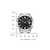 Herrenuhr mit schwarzem Zifferblatt und Datumsfenster, Edelstahlarmband, Automatik