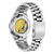 Herrenarmbanduhr mit Blick aufs Automatikwerk, Edelstahlarmband
