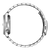 Herrenarmbanduhr mit silberner Edelstahlkette, Seitenansicht des Gehäuses und Bandes