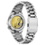 Herrenarmbanduhr, Rückseite mit offenliegendem Automatikwerk im Edelstahlgehäuse