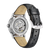 Montre homme avec mouvement apparent et bracelet en cuir noir, boîtier en acier inoxydable