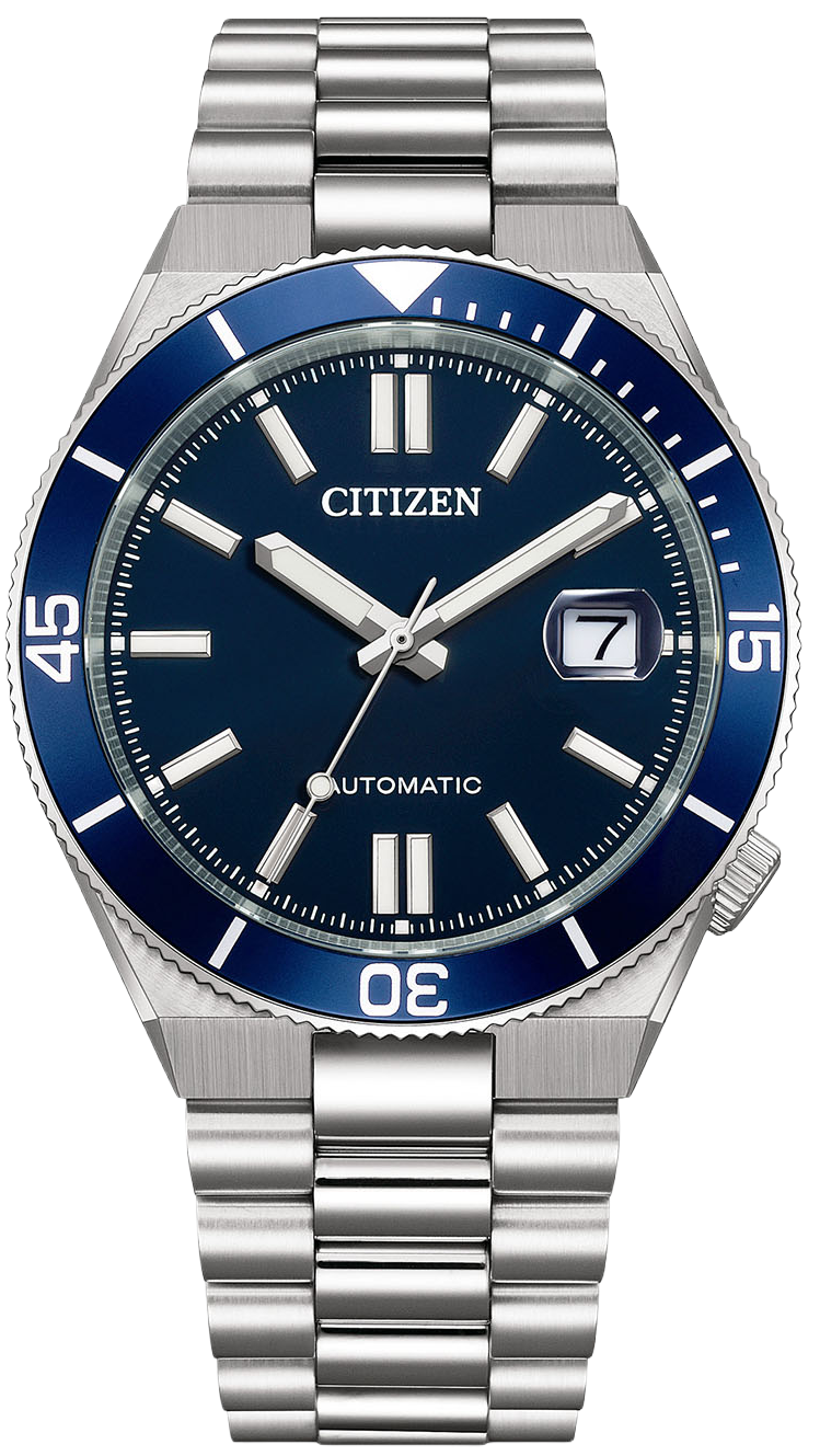 Montre automatique Citizen pour homme avec cadran bleu et bracelet en acier inoxydable, 10 bars