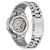 Montre homme avec mouvement apparent dans un boîtier et un bracelet en acier inoxydable