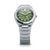 Bracelet de montre pour homme avec cadran vert, automatique, bracelet en titane argenté