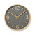 Wanduhr mit grauem Zifferblatt, goldenen Zeigern und Ziffern, beigem Rand