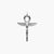 Pendentif couleur argent Croix de vie/Ankh avec scarabée et ailes, incrustations noires