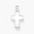 Pendentif croix en métal à la forme minimaliste, avec passant