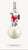 Pendentif en argent sterling 925 recyclé avec Snoopy et un foulard rouge en forme de cœur sur une boule de neige