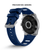Herren-Smartwatch mit blauem Silikonarmband und Sensorfläche auf der Rückseite