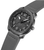 Police Protector Herrenuhr, graues Lederarmband, Nahansicht schwarzes Honeycomb-Zifferblatt