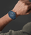 Police Protector Herrenuhr am Handgelenk, blaues Lederarmband, blaues Zifferblatt