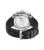Police Herrenarmbanduhr: Edelstahlrückseite mit Gravur, schwarzes Lederarmband