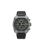 Herrenuhr mit schwarzem Zifferblatt, Metallgehäuse und schwarzem Lederarmband