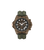 Herrenuhr von Police mit Multifunktions-Zifferblatt und khakifarbenem Lederarmband, Stahlgehäuse