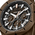 Police Herrenuhr-Zifferblatt mit Chronographen-Details, großen Indexen und braunem Gehäuse