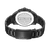Herrenuhr Police Burbank: schwarzes Metallarmband mit Gehäuse-Rückseite.