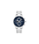 Herrenuhr mit silbernem Metallarmband und blauem Zifferblatt, Multifunktionsdesign