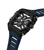 Police Herrenarmbanduhr mit sichtbarem Uhrwerk, schwarzem Gehäuse und blauem Silikonband