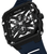 Police Herrenarmbanduhr mit skelettiertem Zifferblatt, schwarzem Gehäuse und blauem Silikonband