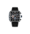 Chronographen-Uhr mit schwarzem Silikonarmband und silberner Lünette