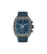 Herrenuhr mit blauem Silikonarmband, blauem Chronographenzifferblatt und rechteckigem Gehäuse