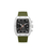 Police Herrenuhr mit silbernem Gehäuse, schwarzem Zifferblatt und olivgrünem Silikonarmband