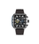 Herren-Armbanduhr mit schwarzem Silikonarmband, silbernem Rahmen und blauem Chronographen-Zifferblatt