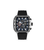 Herrenarmbanduhr mit transparentem Gehäuse, schwarzem Silikonarmband und Chronograph-Zifferblatt