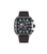 Herrenarmbanduhr mit transparentem Gehäuse, schwarzem Silikonarmband und Chronograph-Zifferblatt