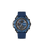 Herrenuhr mit blauem Chronographen-Zifferblatt, blauem Rahmen und blauem Silikonarmband