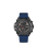 Police Chronograph Herrenuhr mit blauem Armband, schwarzem Gehäuse und Chronograph