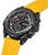 Police Clout Orb Chronographen-Uhr mit schwarzem Gehäuse und gelbem Silikonarmband