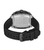 Herren-Quarzchronographenuhr mit schwarzem Silikonarmband und transparentem Gehäuseboden