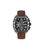Herren-Chronographuhr mit braunem Silikonarmband, Metallgehäuse, schwarzes Zifferblatt