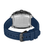 Herren-Chronographuhr mit blauem Silikonarmband-Rückseite, rechteckiges Metallgehäuse
