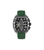 Chronographenarmbanduhr mit grünem Silikonarmband und schwarzem Zifferblatt