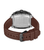Herrenarmbanduhr mit braunem Silikonarmband und silbernem Gehäuse, schwarze Lünette
