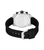 Herrenarmbanduhr mit schwarzem Silikonarmband und Edelstahlgehäuse-Rückseite