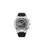 Herrenuhr mit schwarzem Silikonarmband, Edelstahlgehäuse und Chronographen-Display