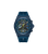 Herrenuhr mit blauem Silikonarmband, rundem Zifferblatt und Multifunktionsanzeige