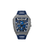 Herrenarmbanduhr mit blauem Silikonarmband, silbernem Gehäuse und blauem Zifferblatt