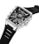 Herrenarmbanduhr Police Tough Gear, silbernes Gehäuse, schwarzes Armband, Chrono-Layout
