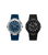 Set Herrenuhren: eine blaue und eine schwarze Uhr mit Silikonarmband