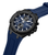 Police Herrenuhr mit blauem Silikonarmband, rundem schwarzem Gehäuse und Chronographen
