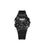 Schwarze Herrenuhr mit Silikonarmband, Multifunktions-Chronograph und markanter Lünette