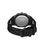 Schwarze Herrenuhr mit geprägtem Gehäuse-Backcover und Silikonarmband mit Dornschließe