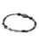 Schwarzes Gliederarmband mit Fledermaus-Motiv und Karabiner-Schließe