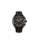 Police Herrenuhr mit Chronograph, schwarzes Gehäuse und schwarzes Silikonarmband.