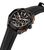 Police Herrenuhr Chronograph mit schwarzem Gehäuse und schwarzem Armband.